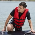thumbnail image 3 of Adult Life Jacket, Red Heavy Duty Nylon Life Vest for Adults, Personal Flotation Device for Boating, Jet Ski, Wakeboarding, Paddleboarding, Rafting and Open Water Activities, 3 of 5