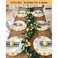 thumbnail image 4 of 13 Inch Round Placemats Set of 4, Yellow Orange Moroccan Non Slip Heat Insulation PP Table Mats, Vintage Boho Geometric Pattern Gray Washable Place Mats for Kitchen Dining Party Table Decor, 4 of 7