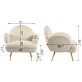 thumbnail image 6 of ALEAVIC White Accent Chair Reading Chair Modern Upholstered Sofa for Living Room Bedroom, 6 of 7