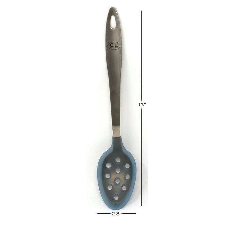 Catering Line Silicone Slotted Spoon: Large Rubber Bottomed