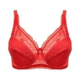 thumbnail image 2 of QLEICOM Everyday Bras for Women, Women's Comfort Lift Wirefree Bra Solid Lace Lingerie Bras Plus Size Bras Underwear Bralette Bras Comfortable Brass No Underwire Red Cup 80CD, 2 of 4
