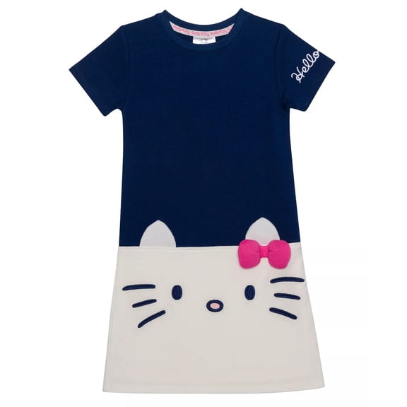 Hello Kitty BLUE Toddler Girls Short Sleeve Shift Dress, US 2T