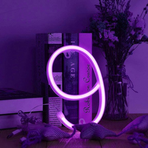 LINLIN Neon Sign, Letter Neon Signs Neon Alphabet Light Light Up LED Letters Lights Light Up Marquee Letters Lights Battery USB Purple