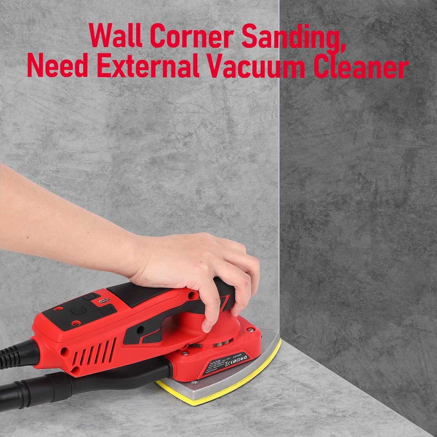 350W Brushless Random Orbital Sander - Variable Speed Up to 10000 RPM Low Vibration Ergonomic Design Includes 12 Sanding Sheets for Woodworking and Detail Sanding