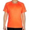 Adult Men Wicking Short Sleeve Tee Exercise Sports T-shirt Orange XS