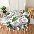 thumbnail image 5 of Merry Christmas Tablecloth Round 60 Inch Snowflake Tablecloth Washable Table Cover with Winter Xmas Table Cloth for Kitchen Dining Room Christmas Party Picnic Patio, 5 of 5