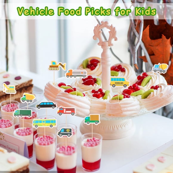 Toystoory 18 unidades/juego de selecciones de comida para vehículos, lindas y versátiles, para niños, adecuadas para todas las ocasiones, Kits de decoración para fiestas