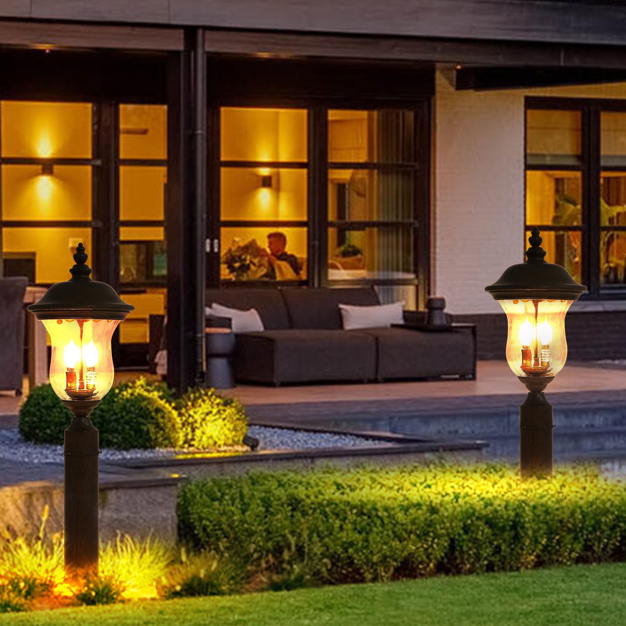 Royal Bronze outside sconces wall lighting Hot Selling Modern for Entrance Access Porch Bedroom Deck and Garage,Without light source 2*E12