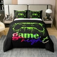 thumbnail image 1 of Literie de Jeu Moderne 100 % Coton pour Garçon Adolescent Taille Simple, Housse de Couette Réversible Douce et Confortable, Housse de Couette de Jeux Vidéo, Ensemble de Lit Doux et Respirant pour Joueur, Vert Noir (Sans Couette), 1 of 6