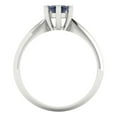 thumbnail image 4 of Solitaire Engagement Ring for Women - 1ct Simulated Blue Sapphire in 14K White Gold Promise Ring, 4 of 6