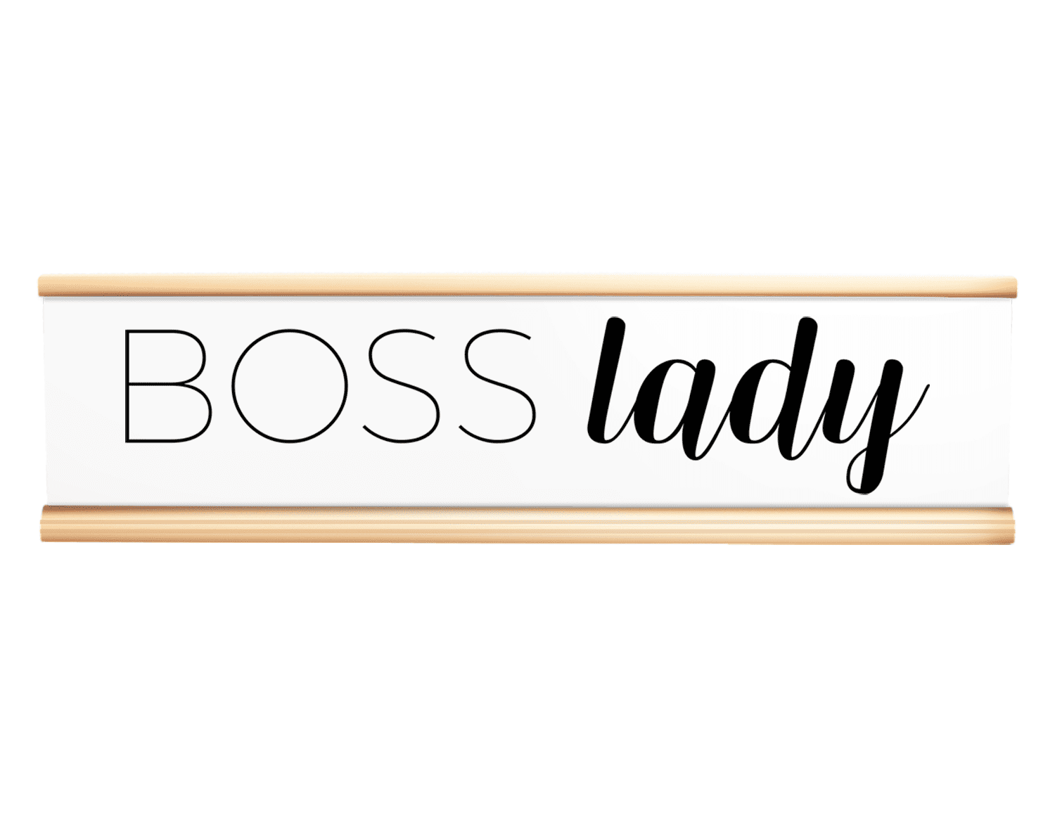 Funny Desk Plate Boss Lady Engraved Desk Plate! White/Rose Gold Funny