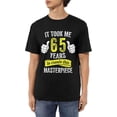 thumbnail image 1 of Camisetas de algodón para hombre, divertidas, de broma, para el 65.º cumpleaños, informales, básicas, de cuello redondo y manga corta., 1 of 6