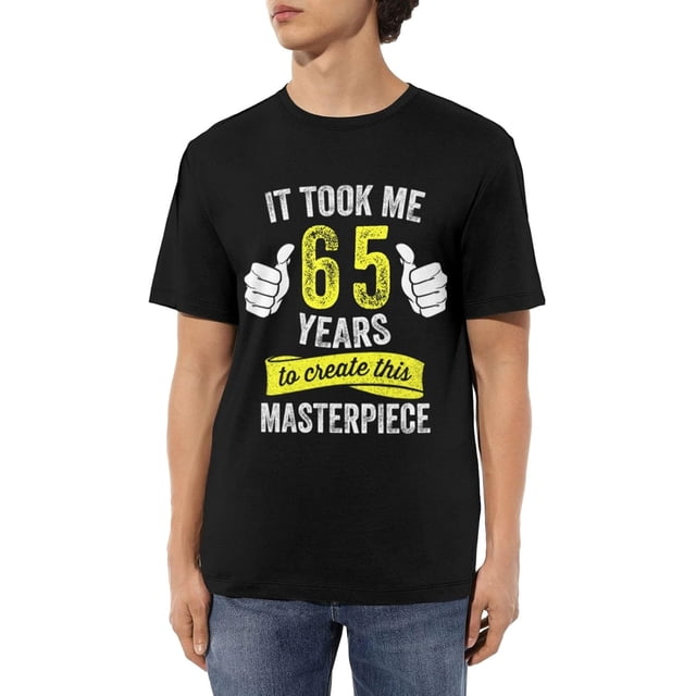 Camisetas de algodón para hombre, divertidas, de broma, para el 65.º cumpleaños, informales, básicas, de cuello redondo y manga corta.