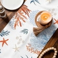 thumbnail image 3 of Coastal Whale Table Runner 72 Inches, Summer Nautical Ocean Coral Starfish Bed Runner Dresser Scarves Tabletop for Indoor Outdoor Parties/Ceremony/Banquet, 16" x 72", 3 of 9