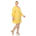 thumbnail image 3 of White Mark Women's Sheer Crochet Cover Up Dress, 3 of 5