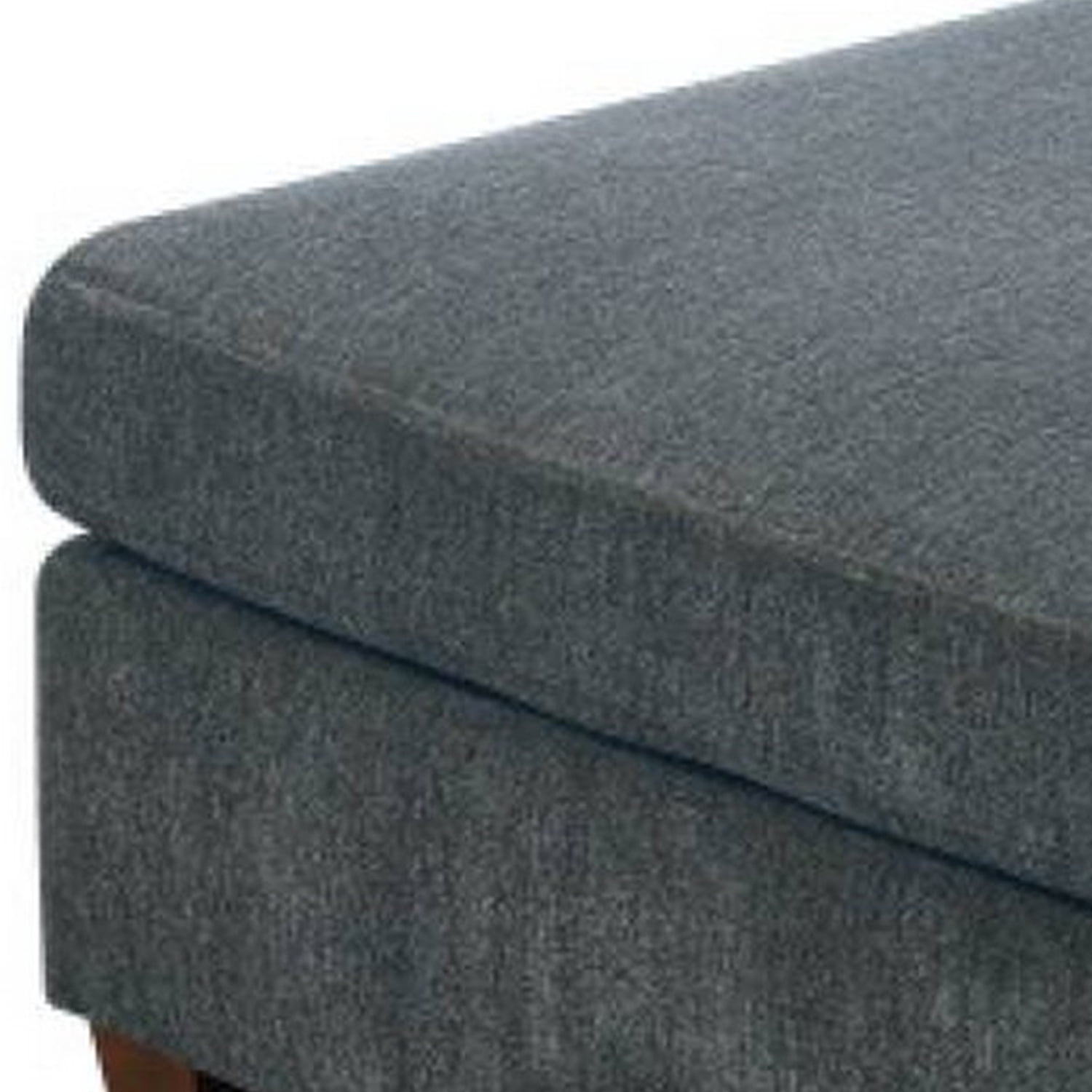37 Inches Fabric Upholstered Wooden Ottoman- Gray