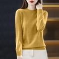 thumbnail image 2 of ATOYSOY Sweaters for Women Winter fall Knit Long Sleeve Tops Slim Turtleneck Sweaters Tops crew neck Pullover Yellow XL, 2 of 3