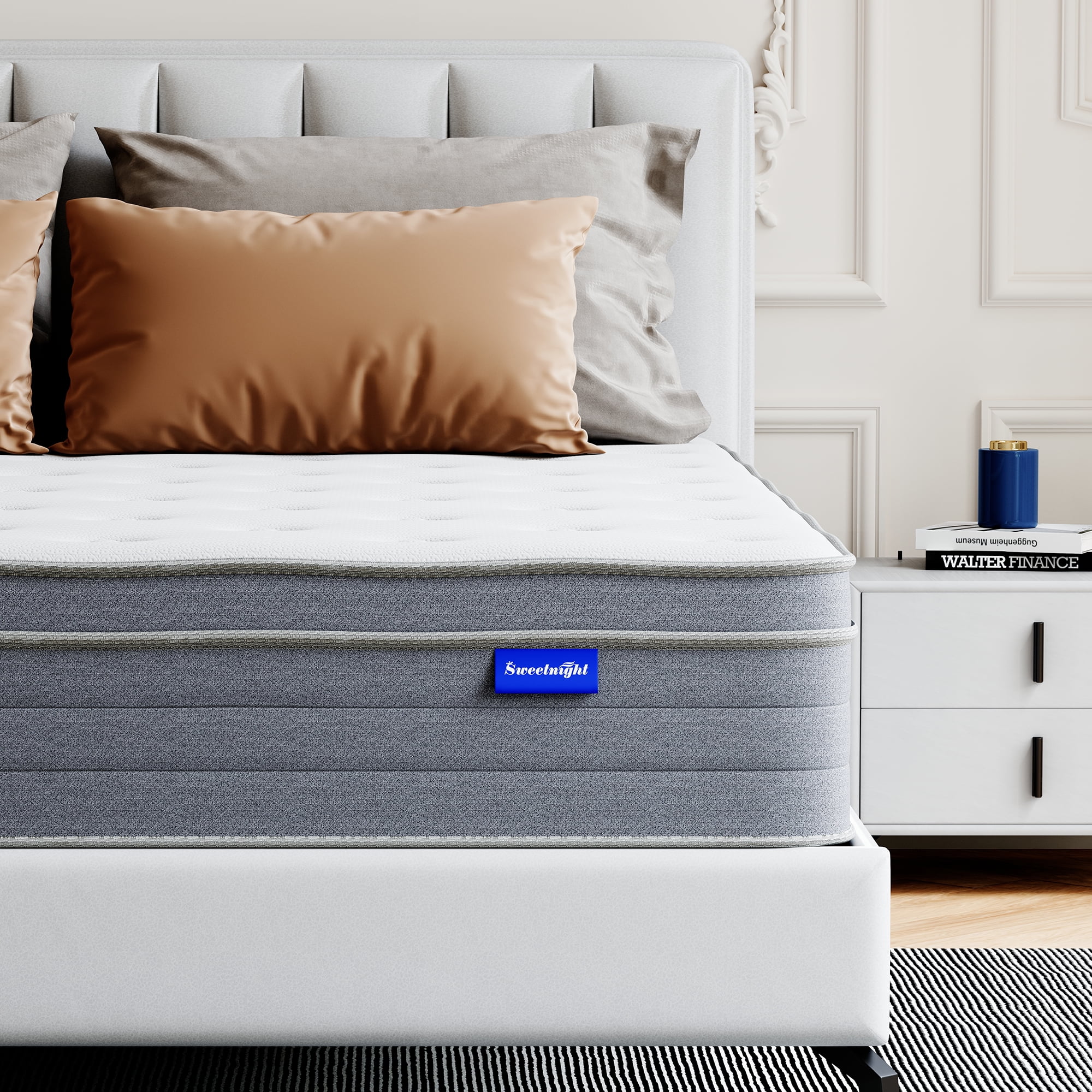 Sweetnight 12" Adult Gel Memory Foam Hybrid Mattress with Medium Firm Pillow Top, Queen Mattresses