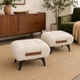 thumbnail image 2 of Leumius Faux Leather Ottoman with Hidden Storage Space,Modern Foot Stool with Handle and Metal Legs for Living Room Bedroom,White, 2 of 10