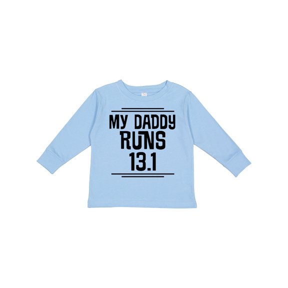 Inktastic My Daddy Runs Half Marathon Boys or Girls Long Sleeve Toddler T-Shirt