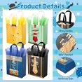 thumbnail image 2 of Fathers Day Gift Bag with Tissue Paper Medium Size 9.8" in Bulk 12 Pack Reusable Non Woven Bag for Dad, Grandfather, Husband, Boyfriend, 2 of 4