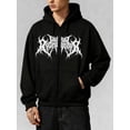 thumbnail image 4 of Men Women Y2K Zip Up Hoodie Gothic Graphic Sweatshirt Oversized Grunge Alt Hooded Jacket Punk Streetwear, 4 of 6