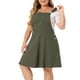 thumbnail image 4 of Vestido de mezclilla para mujeres de tallas grandes Agnes Orinda para el Día de la Madre, overoles, tirantes ajustables, faldas 3X color verde militar, 4 of 5