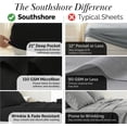 thumbnail image 4 of Southshore Fine Linens Vilano Pleats 4 Piece Extra Deep Pocket Sheet Set, 21-Inch Deep Pocket Bed Sheets with Flat Sheet and Pillowcases, Extra Soft Brushed Microfiber, California King, Black, 4 of 9