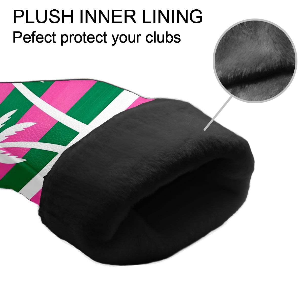 Golf Club Covers, Colorful Palm Tree Premium PU Leather Driver Hybrid Putter Head Covers with Velvet Lining, Waterproof Golf Gifts for Men Women