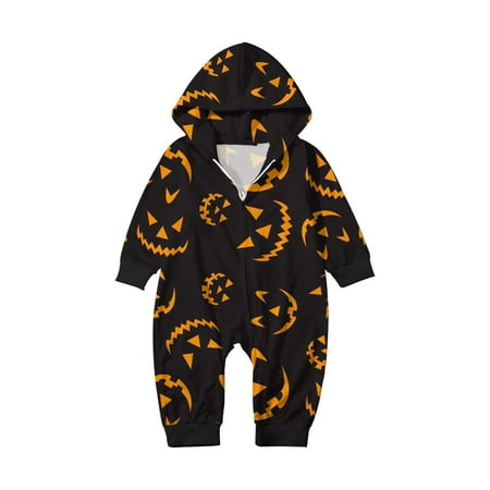 

CQININI Family Mama Papa Baby Matching Clothing Parent Child Printed Hooded Zipper Home Jumpsuit (Baby S Style) (2)