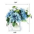 thumbnail image 4 of Enova Home Mixed Artificial Silk Dahlia Flowers Arrangement in Cube Glass Vase With Faux Water For Home Office Decoration (Blue), 4 of 4