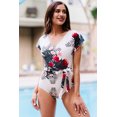 thumbnail image 4 of ABPHQTO Bañador De Una Pieza De Manga Larga Vintage Con Estampado Floral Boho Blanco Para Mujer, 4 of 5