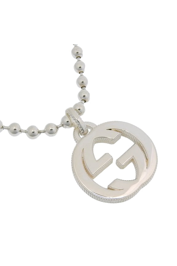 Pre-Owned Gucci Interlocking Necklace, Ball Chain, Sterling Silver 925, Approx. 32.9g, Unisex.