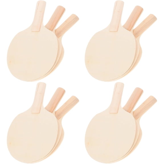 12Pcs DIY Wooden Ping Pong Paddle Blank Unpainted for Painting