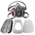 thumbnail image 2 of Respirador Máscara de gas reutilizable de media cara con gafas de seguridad, filtros para pintura, productos químicos, vapor orgánico, carpintería y otra protección laboral, 2 of 4