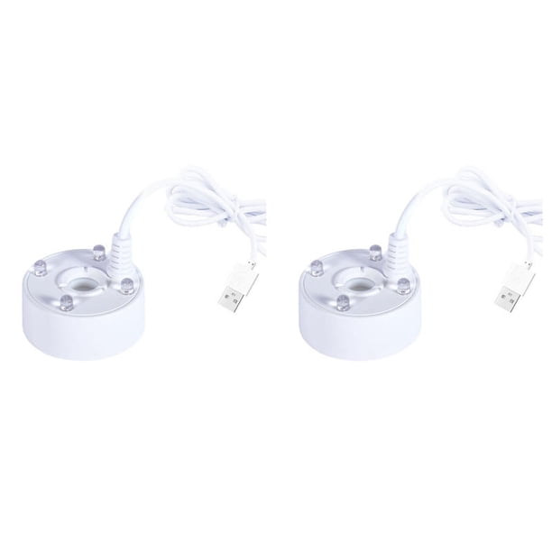 2X Mist Maker, Puerto USB, 4 Luces LED de Colores, Mini Mister Fog Machine, Fuente Interior, Jardín, Estanque, Nebulizador de Agua, Atomizador