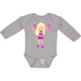 thumbnail image 3 of Inktastic Cheerleaders, Girl With Blonde Hair, Pink Uniform Girls Long Sleeve Baby Bodysuit, 3 of 5