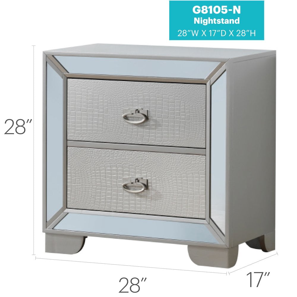 Glory Furniture Hollywood Hills Nightstand in Champagne Color