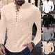thumbnail image 5 of Mens Casual Long Sleeve Linen Shirt Cotton Linen Blouse Loose Tops T Shirts, 5 of 8