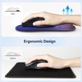thumbnail image 6 of TECKNET BASICS Mouse Pad with Wrist Support, Ergonomic Gaming Mouse Pad for Pain Relief, Non-Slip Waterproof Desk Pad for Office, Study & Laptop, Dark Purple Galaxy, 6 of 8