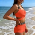 thumbnail image 6 of CLOISE Swimsuit Bikinis for Women Two Piece Swimwear with Shorts High Waist Full Coverage Bow with Adjustable Straps Color Block Bathing Suit Backless Beachwear, 6 of 6