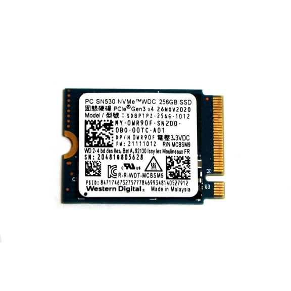 WR90F Dell Genuine SN530 256GB 2230 NVMe Solid State Drive SSD