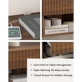 thumbnail image 5 of Joyyskill Floating Nightstand with Drawer Set of 4, Small Wall Mounted Bedside End Table, Modern Fluted Night Stand, Brown, 5 of 7