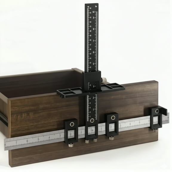 Cabinet Hardware Jig, Punch Locator Drill Guide,Wood Drilling Dowelling Guide for Installation of Handles Knobs on Doors and Drawer, Cabinet Template Tool for Handles and Pulls