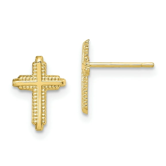 Primal Gold 10 Karat Yellow Gold Cross Post Earrings
