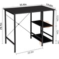 thumbnail image 3 of Escritorio pequeño para computadora con estante de almacenamiento debajo del escritorio, reversible, escritorio de oficina en casa de 36 pulgadas con estante, adecuado para lugares pequeños, negro, 3 of 9