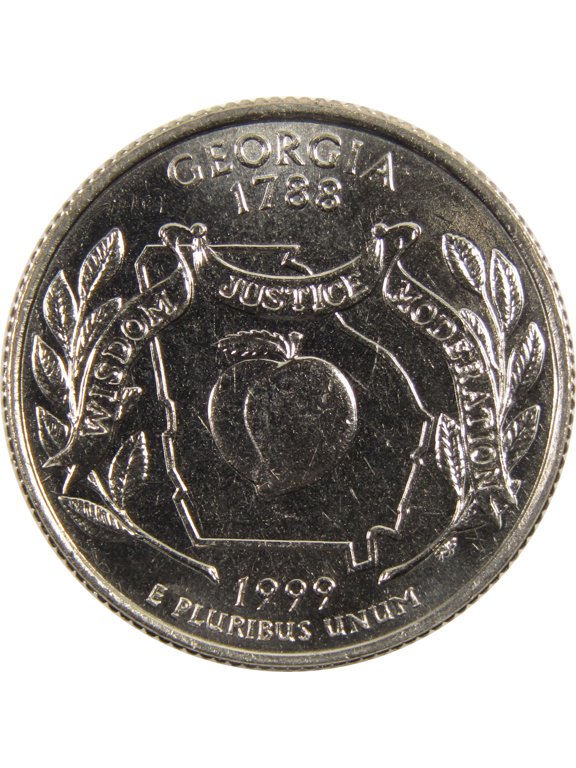 1999 D Georgia State Quarter BU Uncirculated Clad 25c Coin