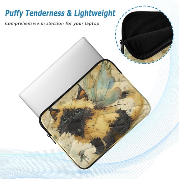 Iauyy(M)13.4 inch Laptop Sleeve,Shockproof Durable Computer Carrying laptop Bag,Slim Cover for 13.4-14 inch HP Dell Lenovo Asus Notebook,Kitten with Wings