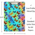 thumbnail image 4 of GZHJMY Clipboard for Classrooms Office Rainbow Butterfly Plastic Clipboard Standard Letter Size A4 Clipboard with Low Profile Metal Clip Decorative Clip Boards for Teachers, 4 of 6