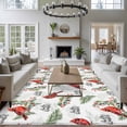 thumbnail image 4 of Rectangle Area Rug 6x9ft,Christmas Red Bird Green Leaf Washable Carpet Non-Slip Runner Accent Rugs Indoor Floor Mat for Bedroom Living Room Decor,Watercolor Cardinal Plant, 4 of 9